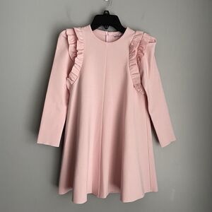 Il Gufo Pink Ruffle Dress Girls Size 8 Long Sleeve Italy